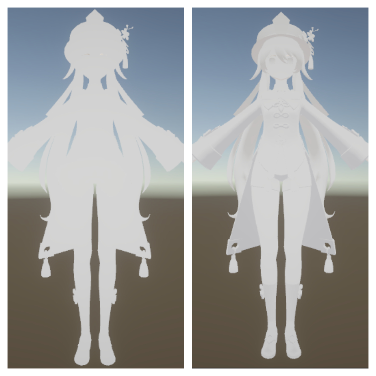 左无卡通纹理：右使用卡通纹理