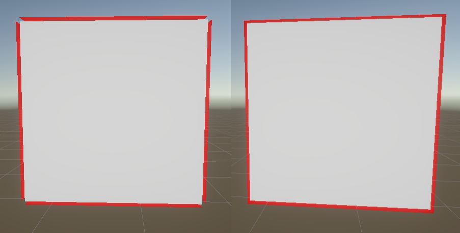 描边对比右为平滑法线后的效果